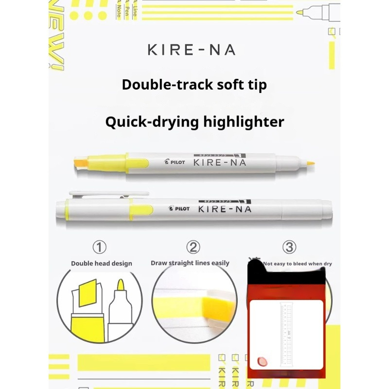 Pastel Highlighter Set Double Ended - Juego de 1/3/4/5/10 Marcadores PILOT KIRE-NA,