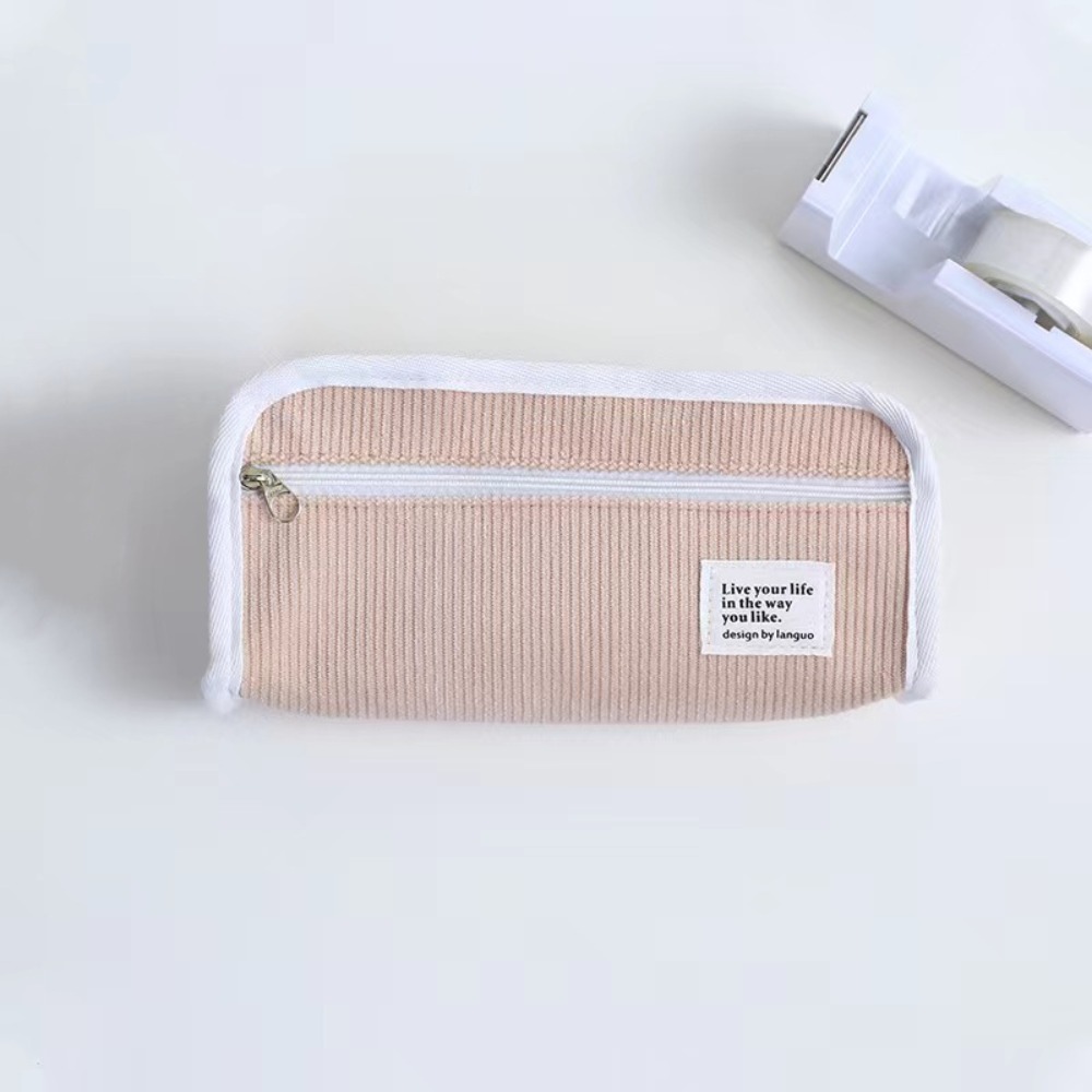Bolsa de papelería rosa, azul  - Aesthetic Large Pencil Case Pouch reseña y precio